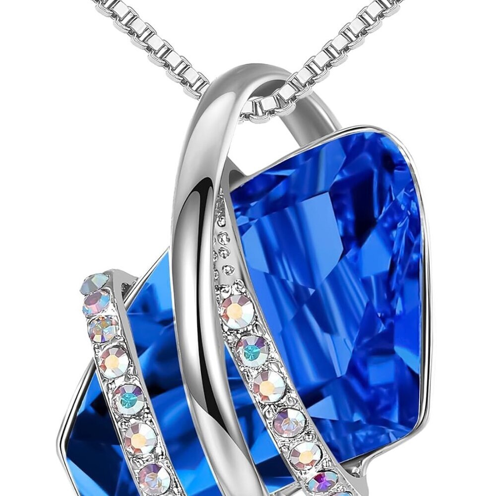 Wish Stone Pendant Necklace with Birthstone Crystal, 18K Rose Gold Plated/Silver